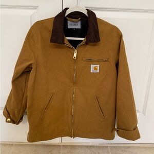 Carhartt Men's Tan Field Jacket with Brown Collar